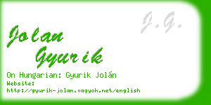 jolan gyurik business card